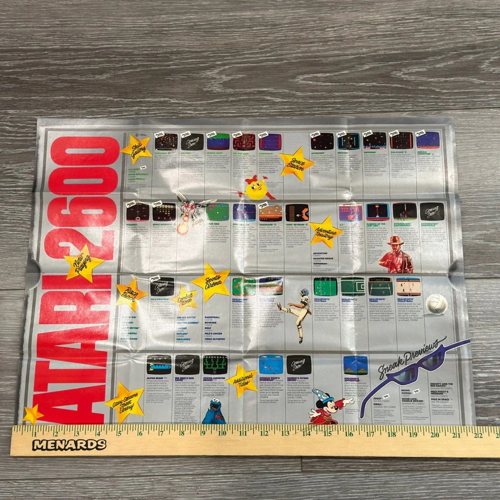 Vintage 1983 Atari Game Catalog Your Ticket to the Atari Stars Fold-Out Poster